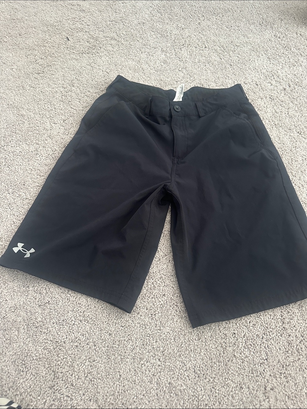 Under Armour Black Men's Athletic Shorts with White Logo